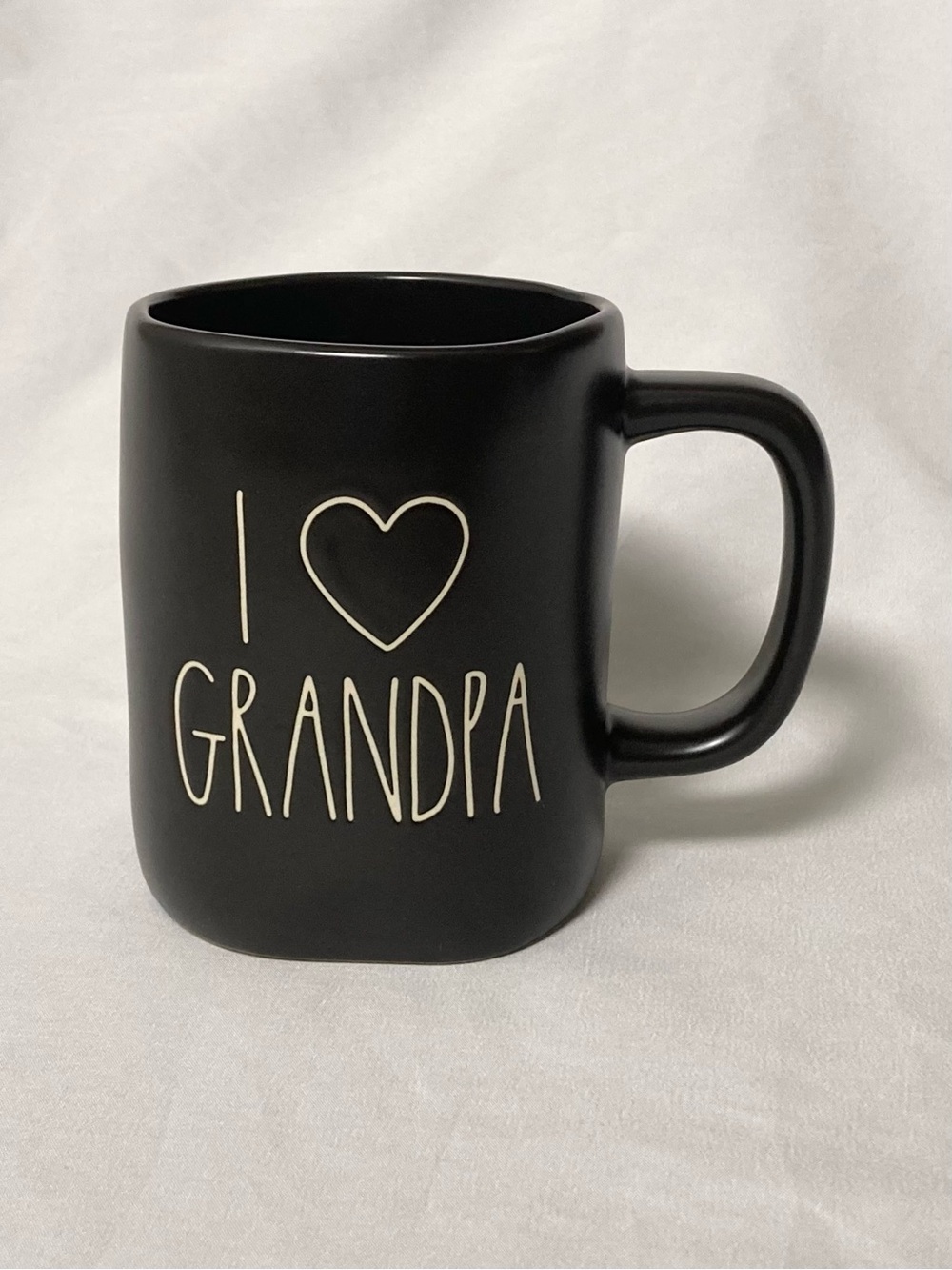 ⭐️ Rae Dunn I Heart Grandpa Black And White Ceramic 24 oz Mug